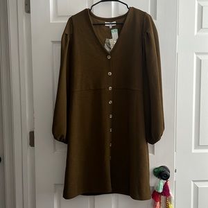 NWT Madewell Texture & Thread Crepe Balloon Sleeve Dress